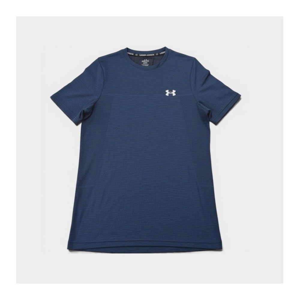 Under Armour Training Shirt Mens S Navy Blue Seamless Fitted Short Sleeve Tee